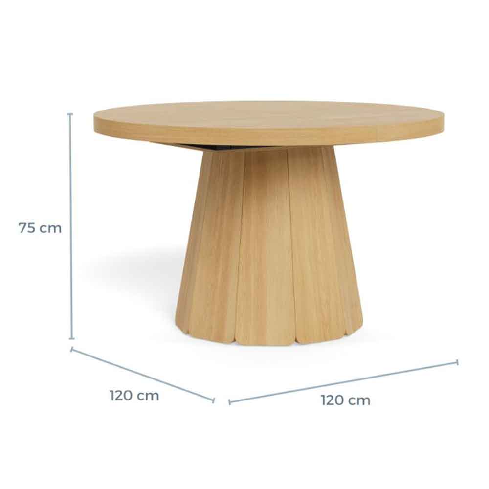 Alvane Wooden Extending Dining Table in Melamine Oak