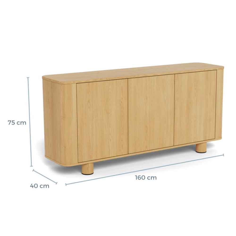 Alvane Wooden Sideboard in Melamine Oak