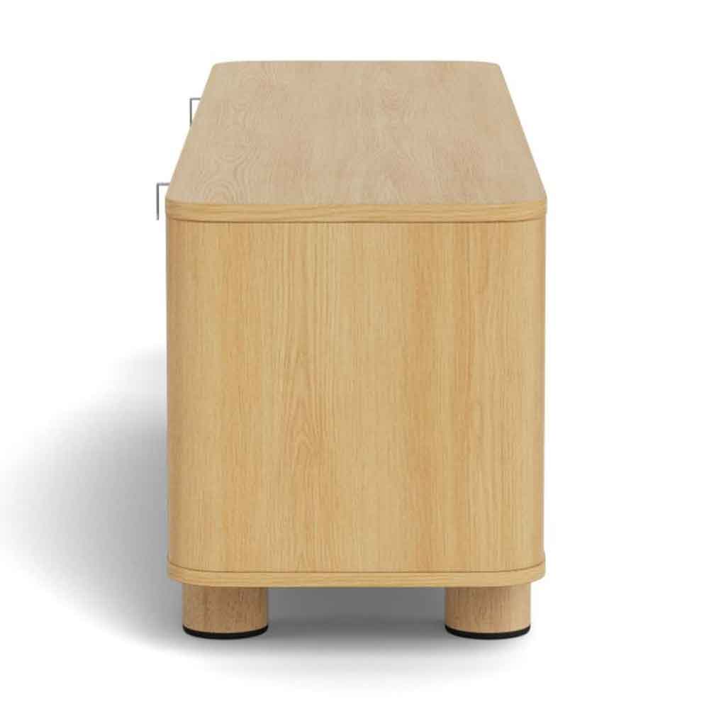 Alvane Wooden TV Stand with 2 Doors in Melamine Oak
