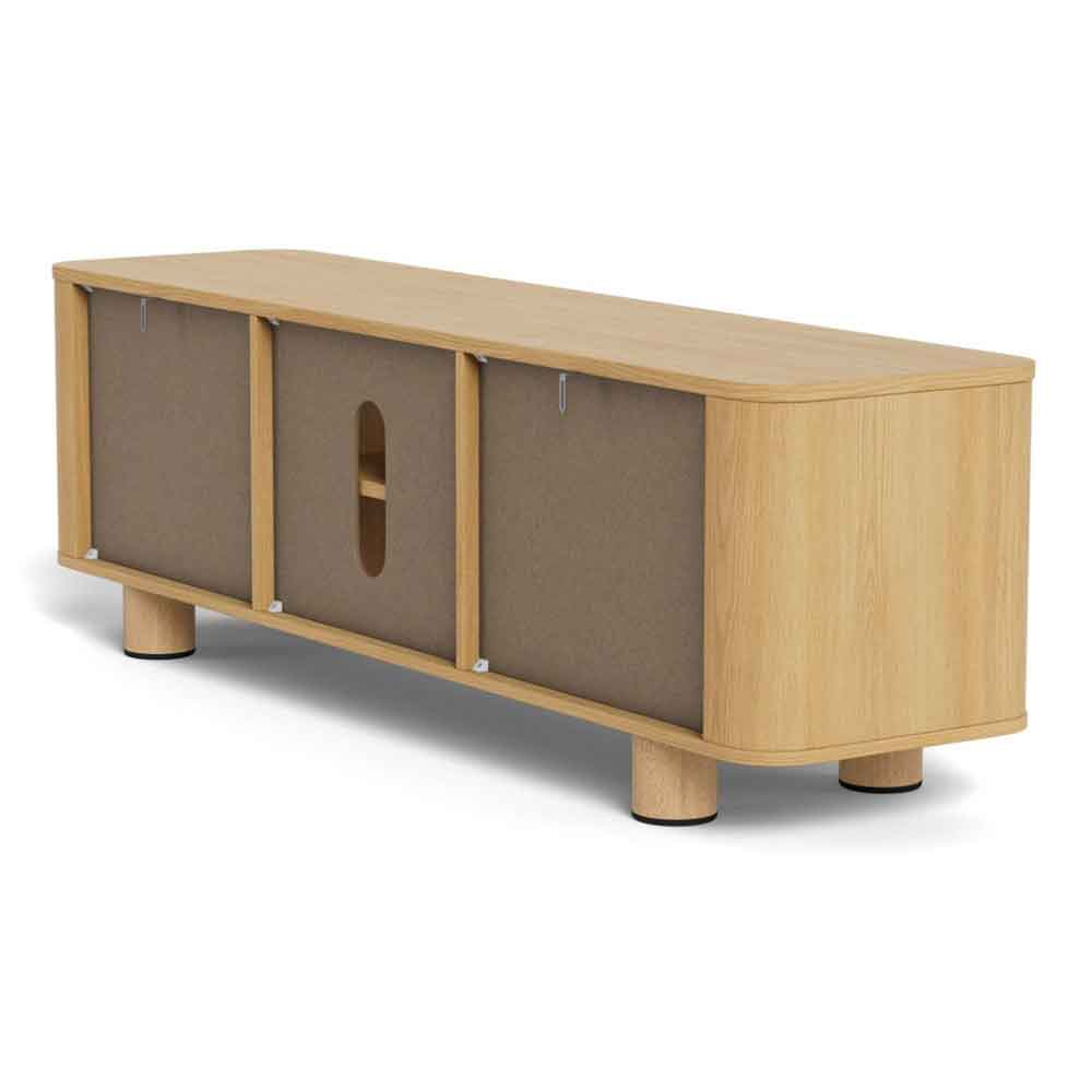 Alvane Wooden TV Stand with 2 Doors in Melamine Oak