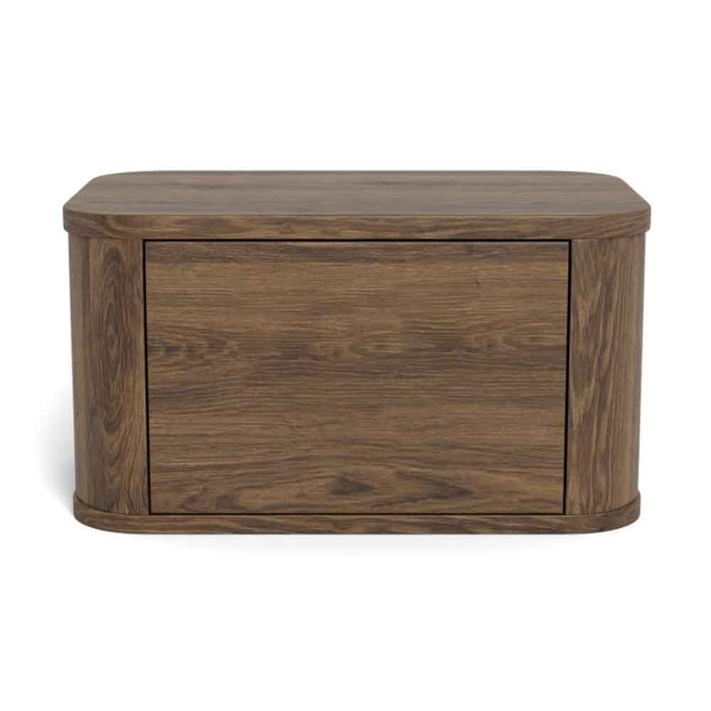 Alvane Wooden Wall Mounted Bedside Cabinet with 1 Drawer in Smoked Oak