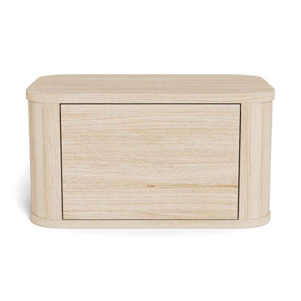 Alvane Wooden Wall Mounted Bedside Cabinet with 1 Drawer in White Oak