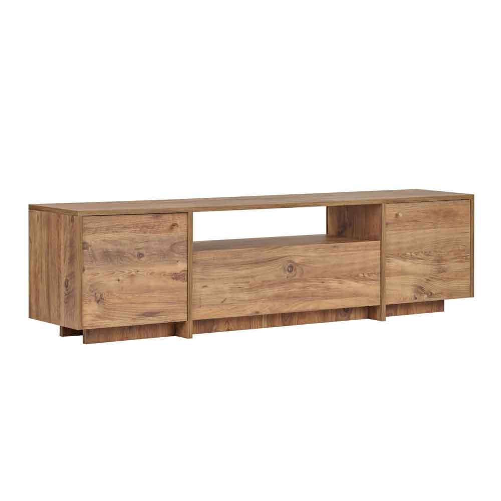 Alvar Wooden TV Stand with 3 Doors in Atlantic Pine