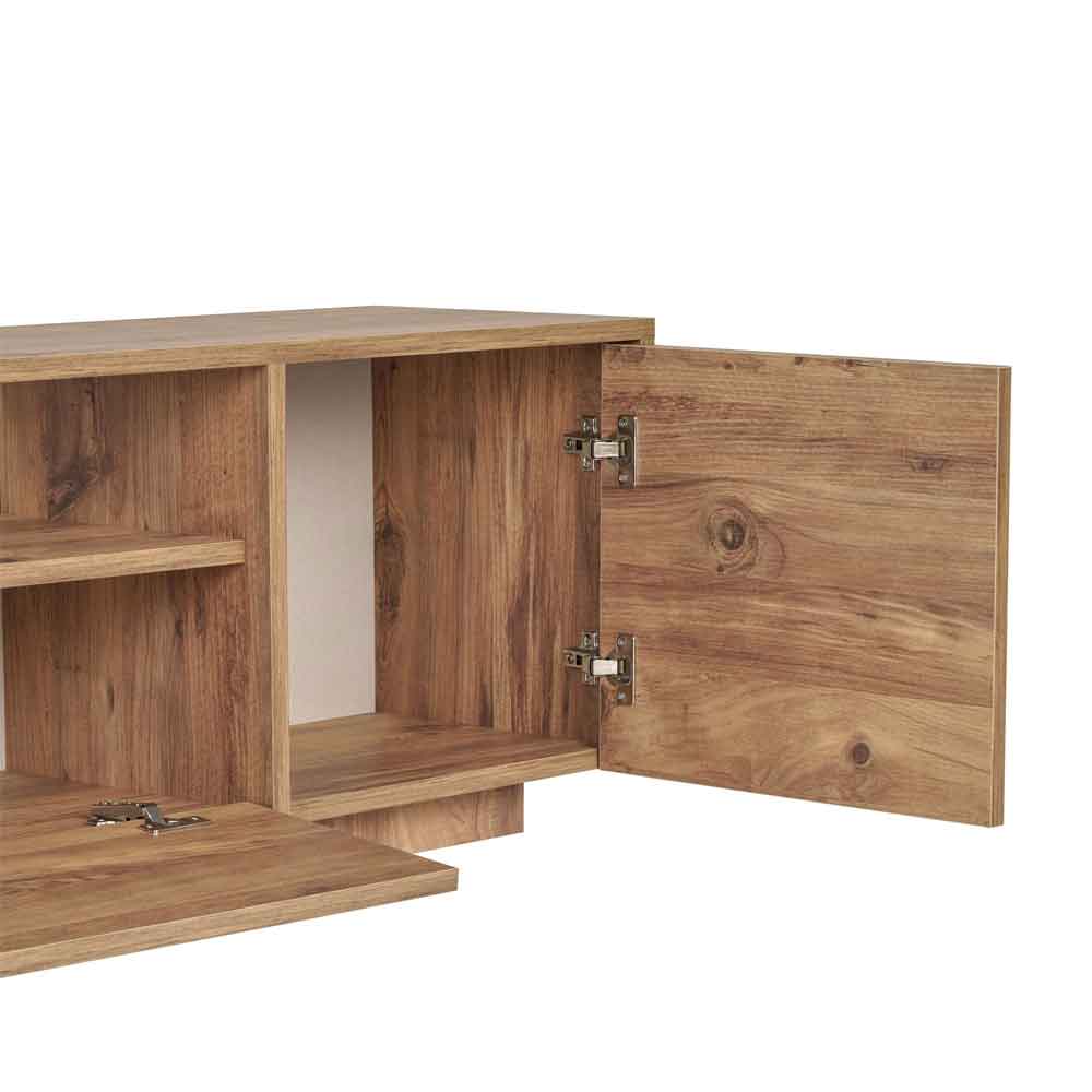 Alvar Wooden TV Stand with 3 Doors in Atlantic Pine