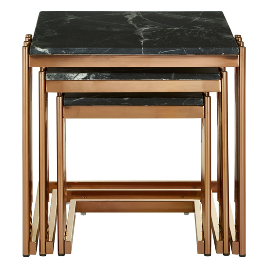 Alvara Black Marble Top Nest Of 3 Tables With Rose Gold Frame_2