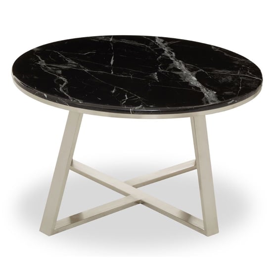 Alvara Round Black Marble Top Coffee Table With Silver Base_3