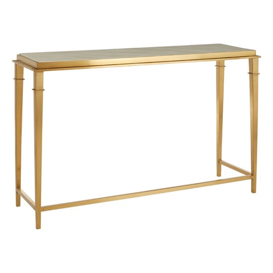 Alvara White Marble Top Console Table With Gold Frame