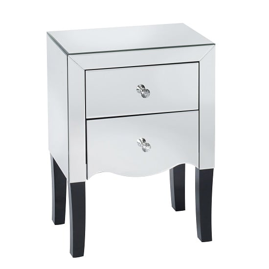 Valentica Mirrored Bedside Cabinet With 2 Drawers