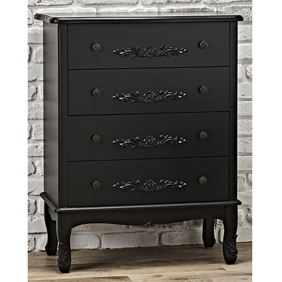 Alveley Wooden Chest Of 4 Drawers In Black_1