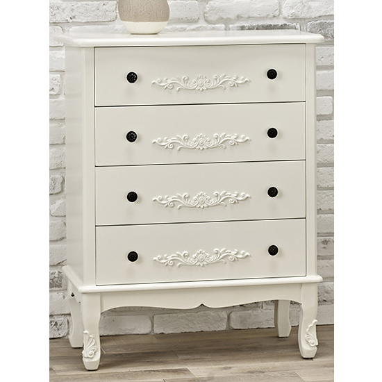 Alveley Wooden Chest Of 4 Drawers In White_1