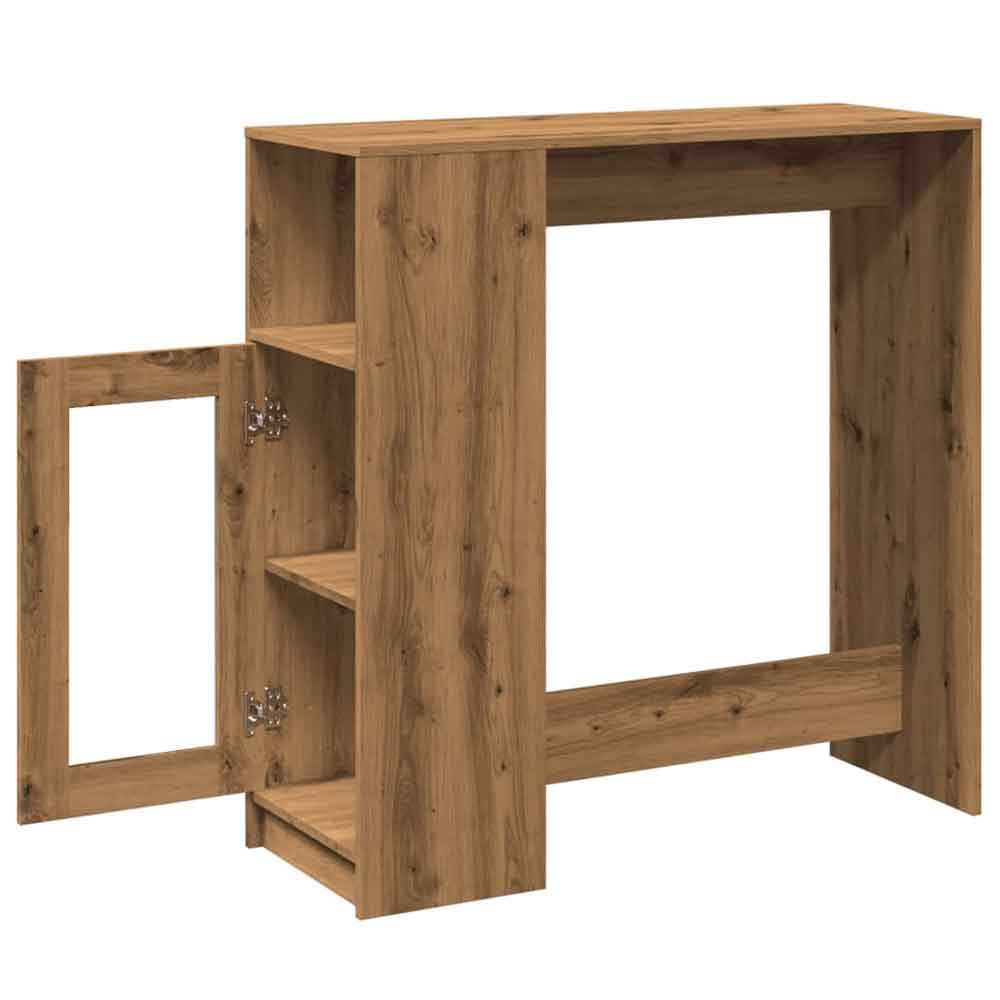 Alvero Wooden Rectangular Bar Table With 1 Door In Artisan Oak
