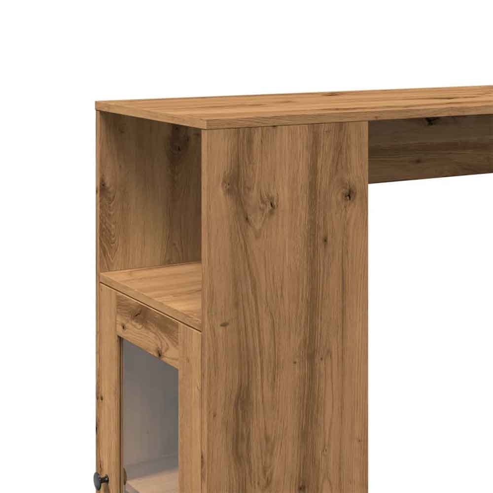 Alvero Wooden Rectangular Bar Table With 1 Door In Artisan Oak