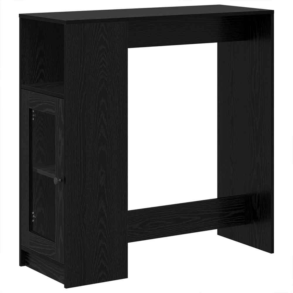 Alvero Wooden Rectangular Bar Table With 1 Door In Black Oak