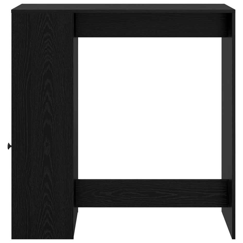 Alvero Wooden Rectangular Bar Table With 1 Door In Black Oak