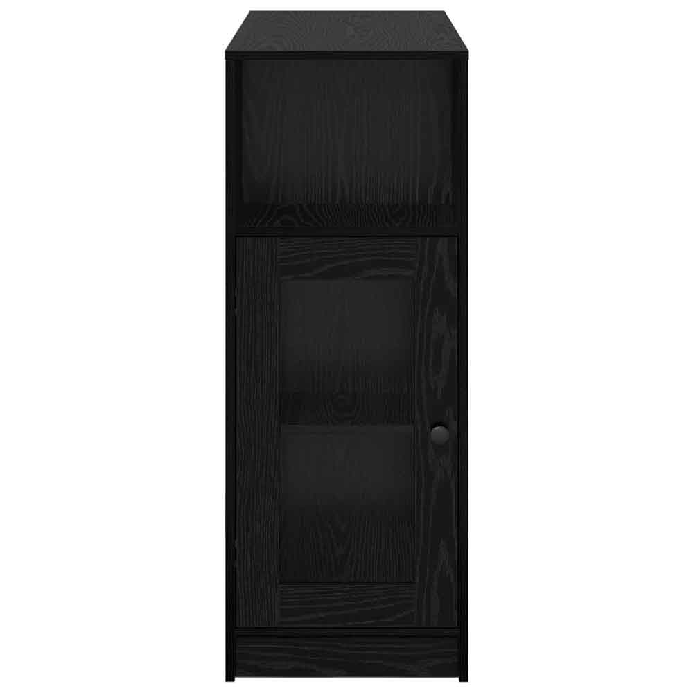 Alvero Wooden Rectangular Bar Table With 1 Door In Black Oak
