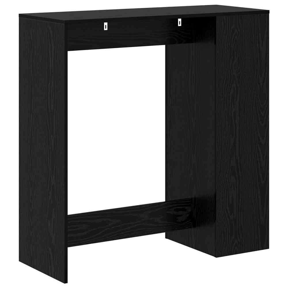 Alvero Wooden Rectangular Bar Table With 1 Door In Black Oak