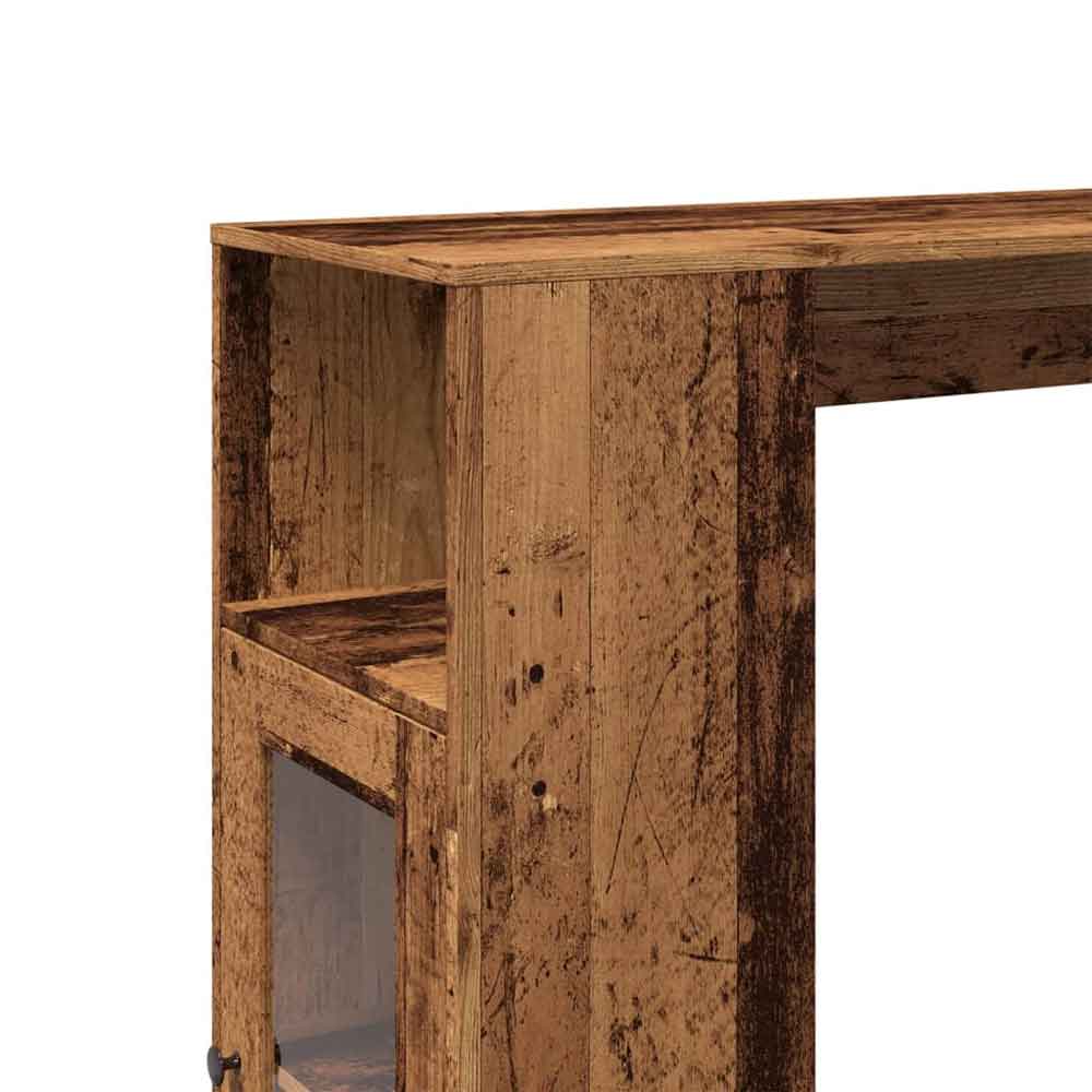 Alvero Wooden Rectangular Bar Table With 1 Door In Brown