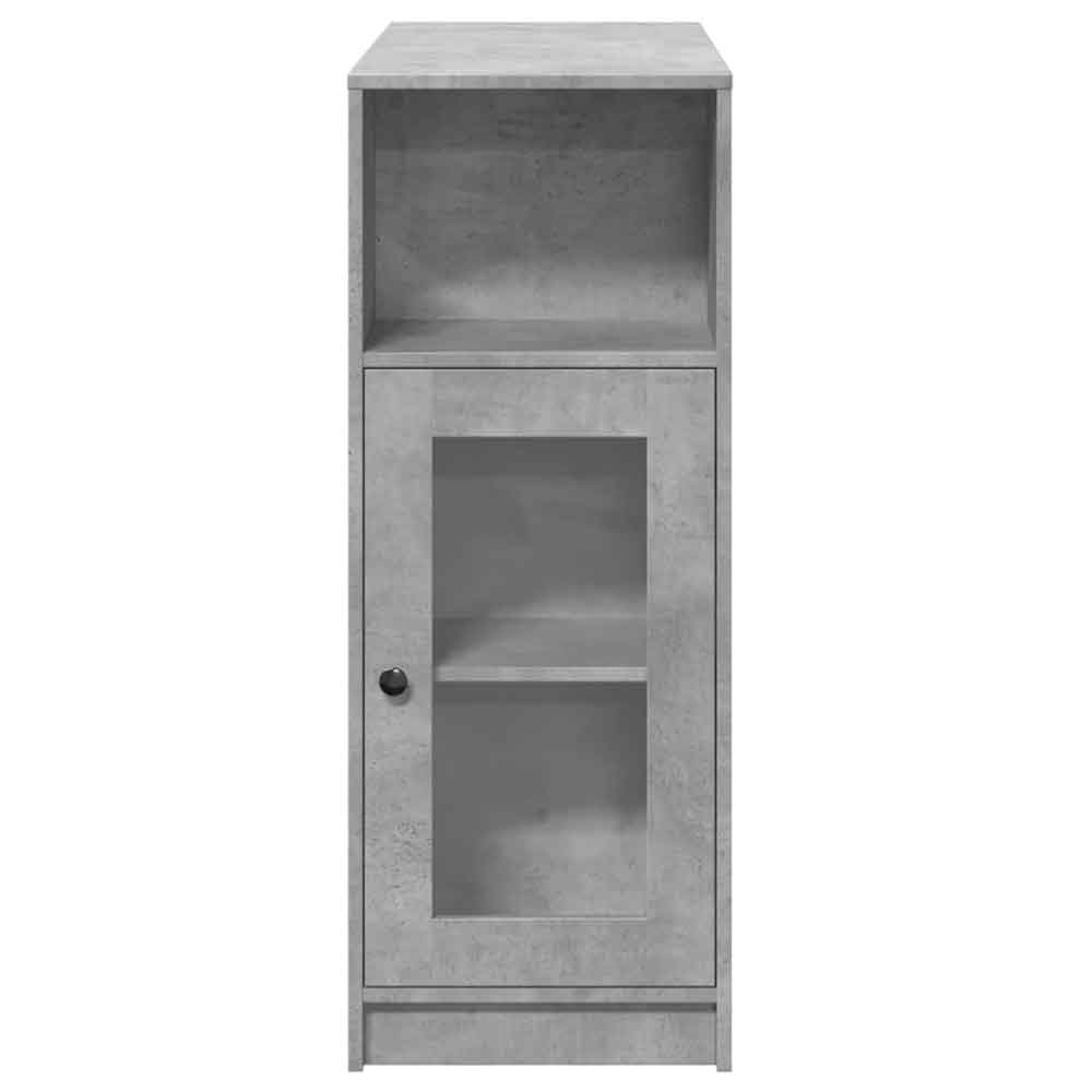 Alvero Wooden Rectangular Bar Table With 1 Door In Concrete Grey