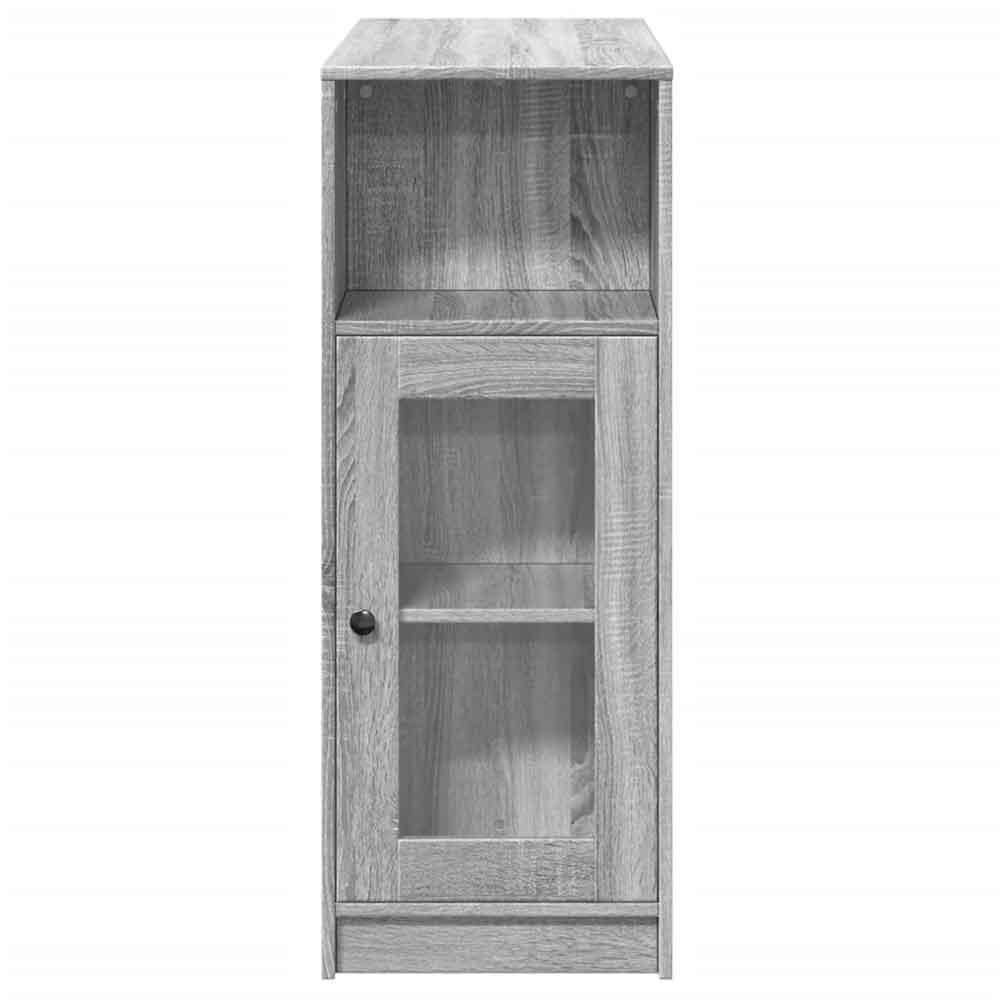 Alvero Wooden Rectangular Bar Table With 1 Door In Grey Sonoma
