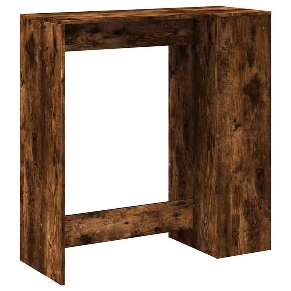 Alvero Wooden Rectangular Bar Table With 1 Door In Smoked Oak