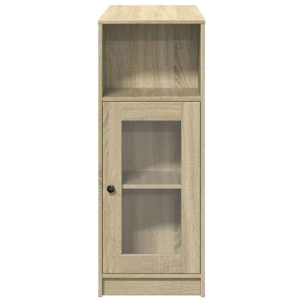 Alvero Wooden Rectangular Bar Table With 1 Door In Sonoma Oak
