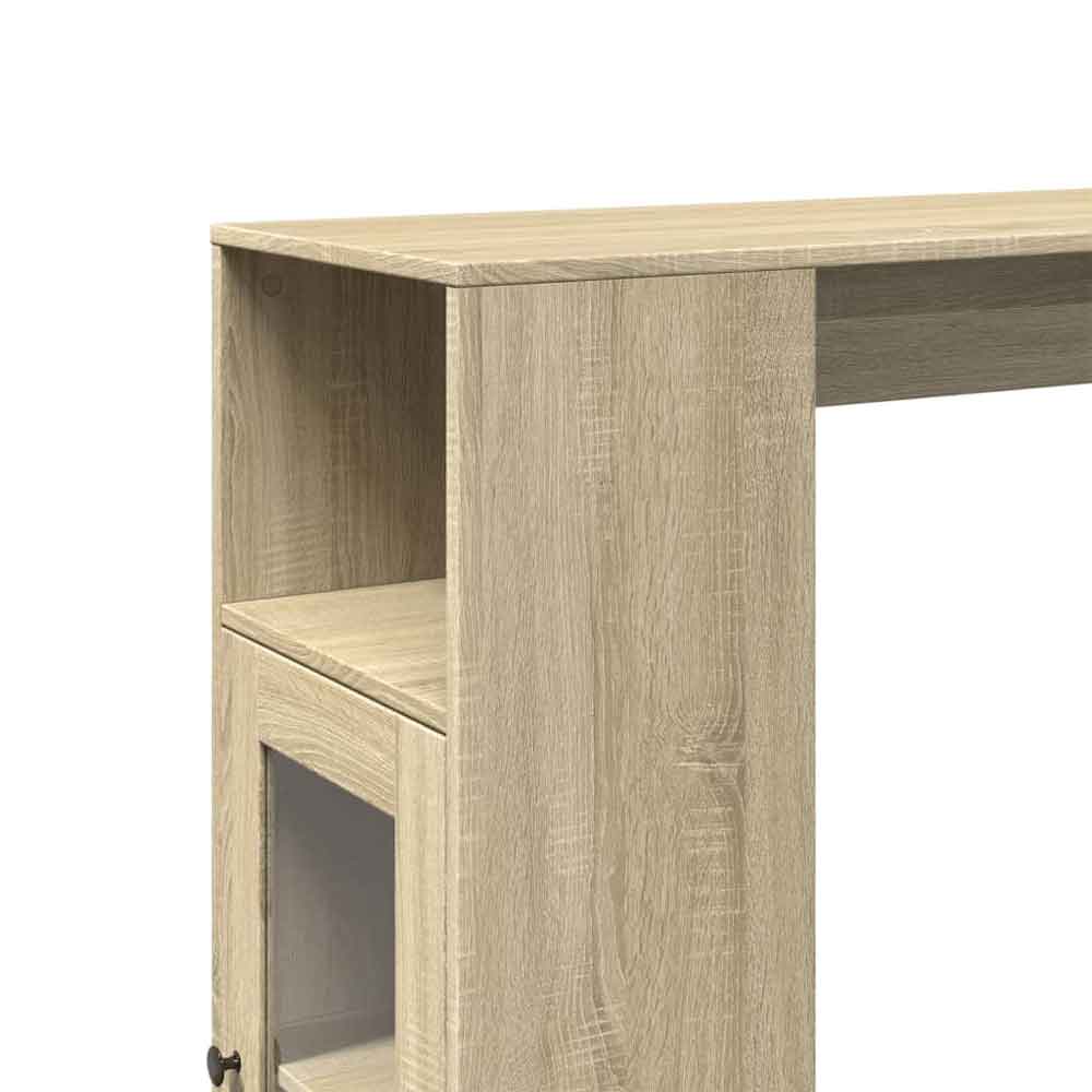 Alvero Wooden Rectangular Bar Table With 1 Door In Sonoma Oak