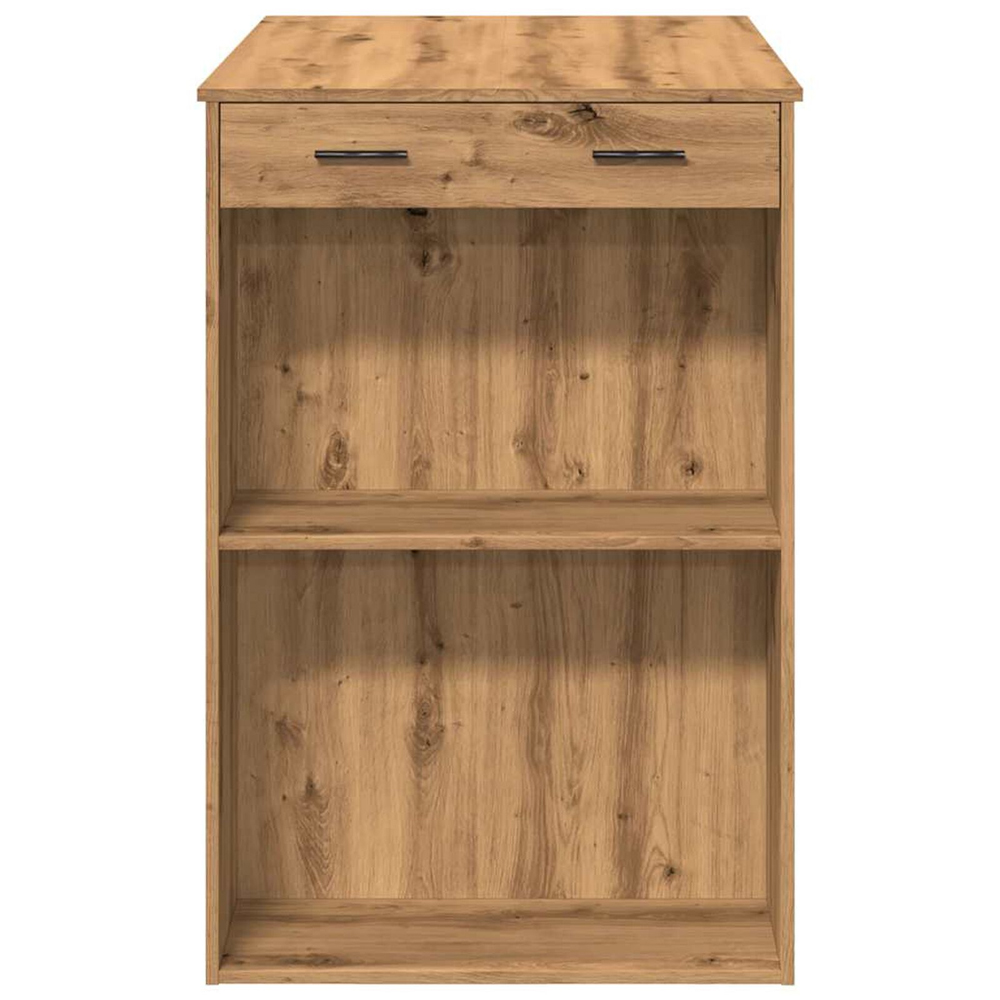 Alvero Wooden Rectangular Bar Table With 1 Drawer In Artisan Oak
