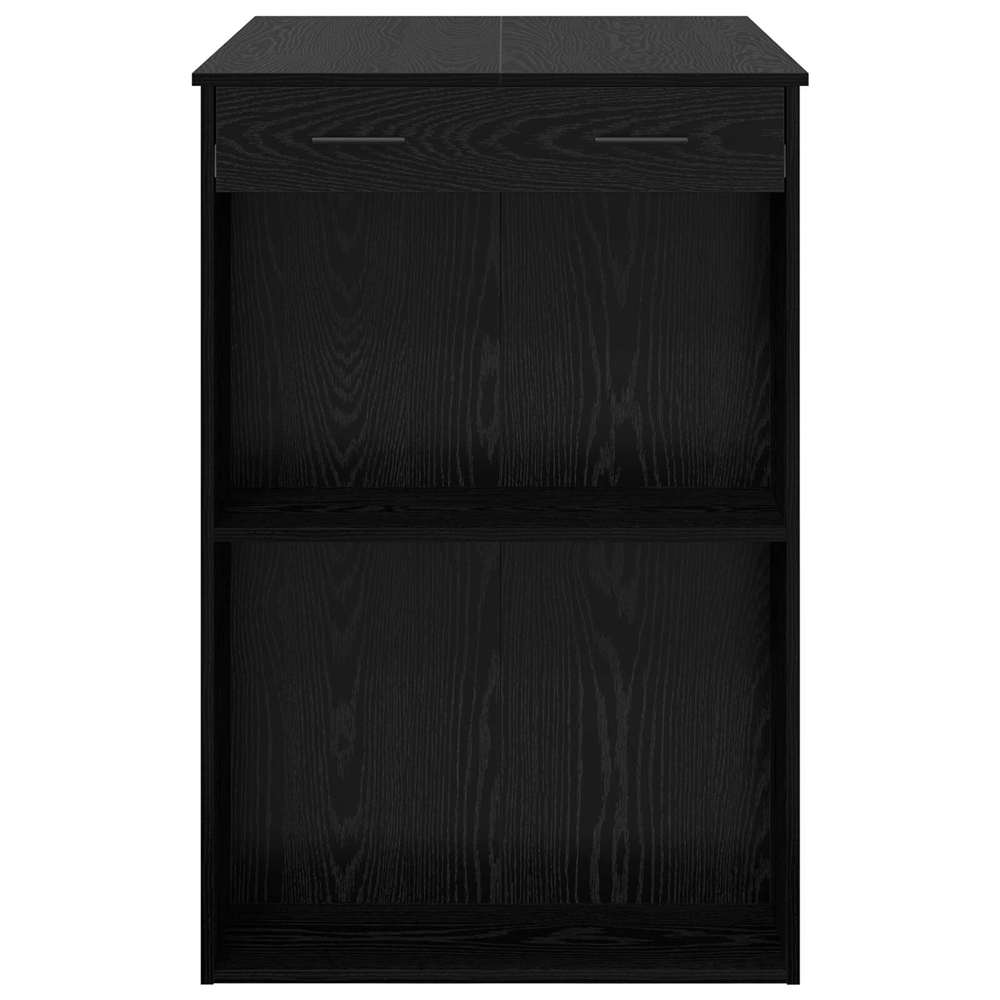 Alvero Wooden Rectangular Bar Table With 1 Drawer In Black Oak