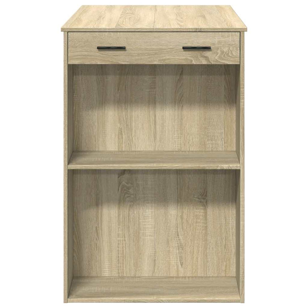 Alvero Wooden Rectangular Bar Table With 1 Drawer In Sonoma Oak