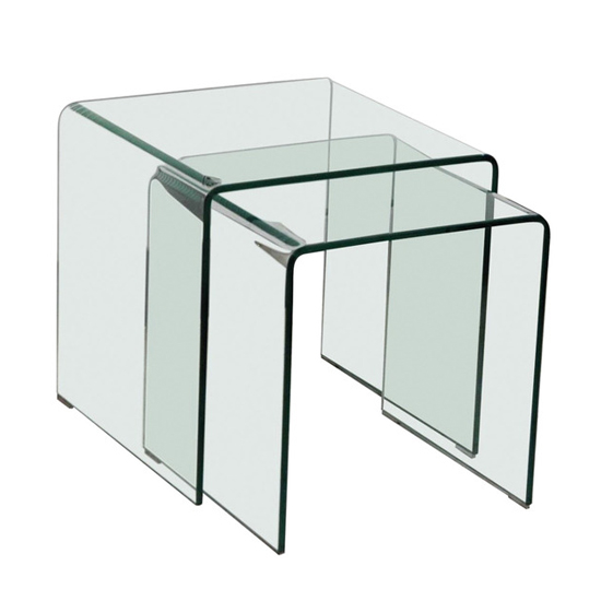 Alvescot Contemporary Glass Nest Of 2 Tables In Clear_2