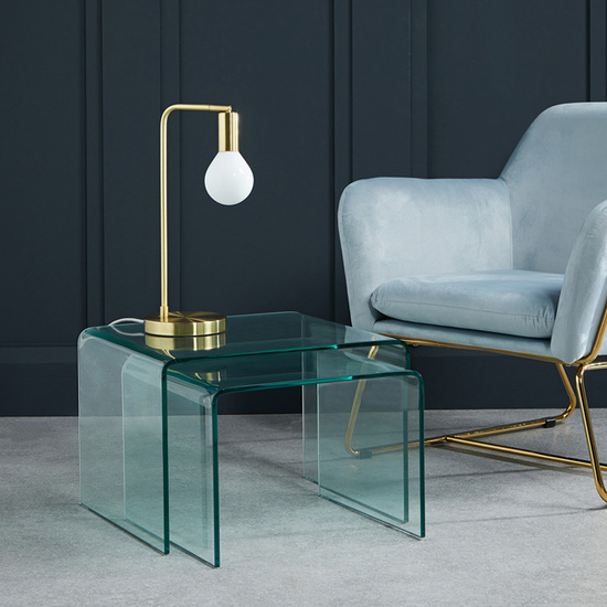 Alvescot Contemporary Glass Nest Of 2 Tables In Clear_3