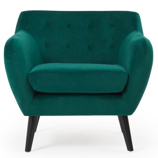 Alvey Modern Accent Chair In Green Velvet With Dark Legs Furniture in Fashion