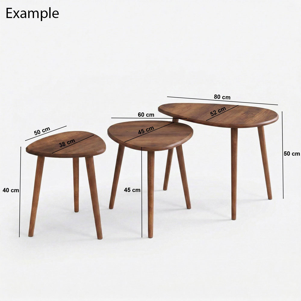 Alvin MDF Nesting Coffee Table Sets in Travertine Marble Effect