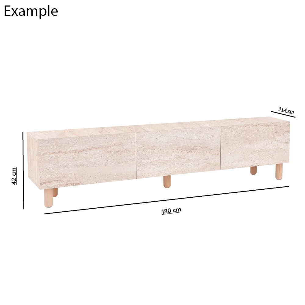 Alvin Wooden TV Stand with 3 Doors in White