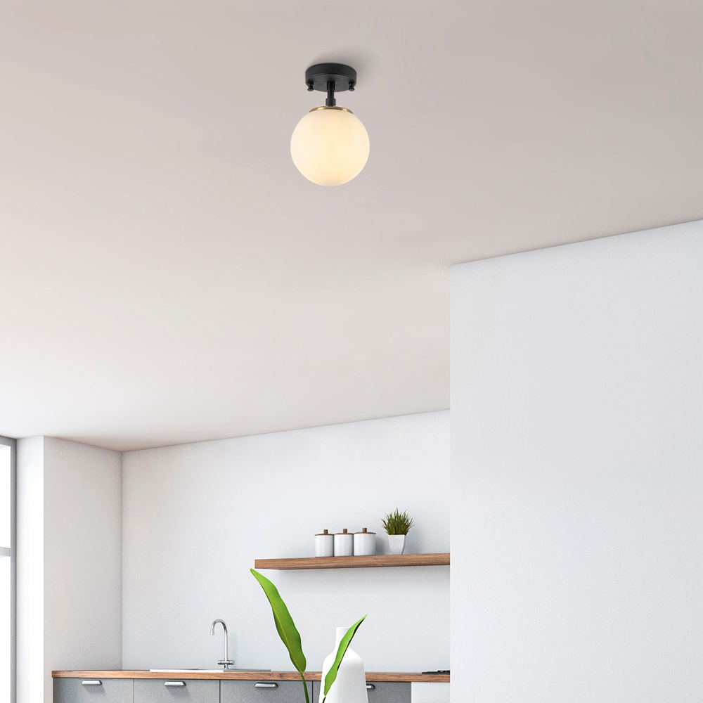 Atmaca Clear Glass Ceiling Light Bulb in Black