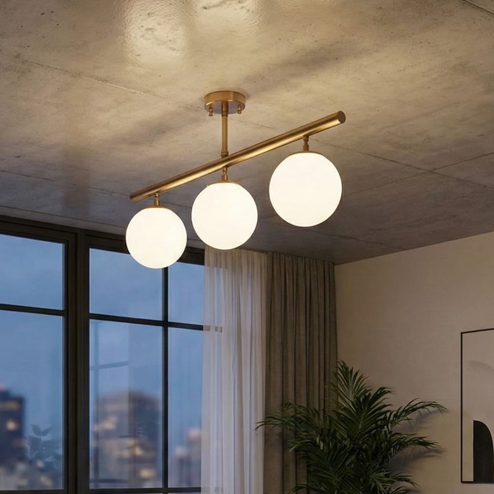Atmaca 3 Light Metal Ceiling Light in Vintage