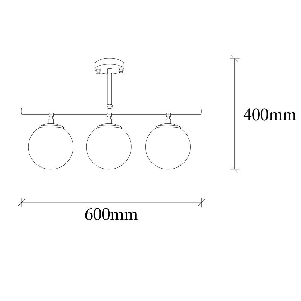 Atmaca 3 Light Metal Ceiling Light in Vintage