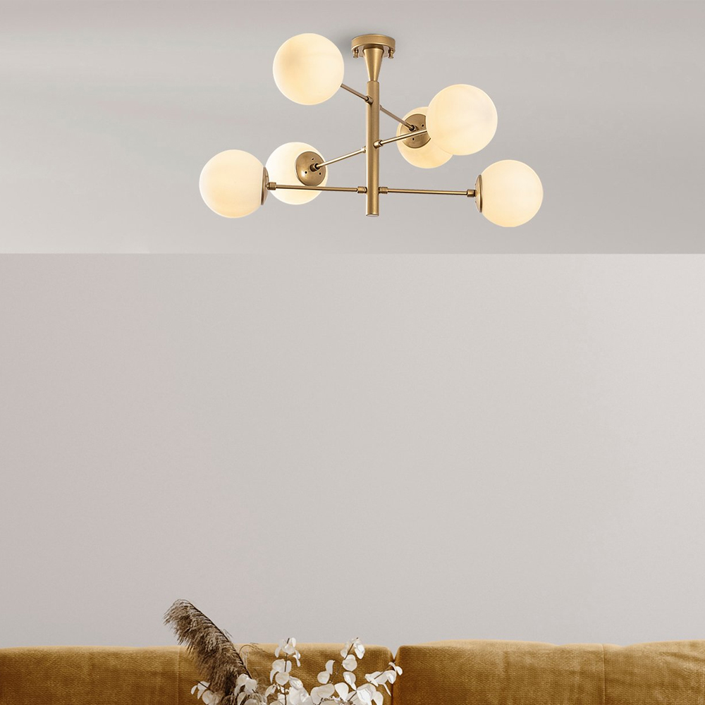 Arge 6 Light Metal Ceiling Pendant Light in Gold