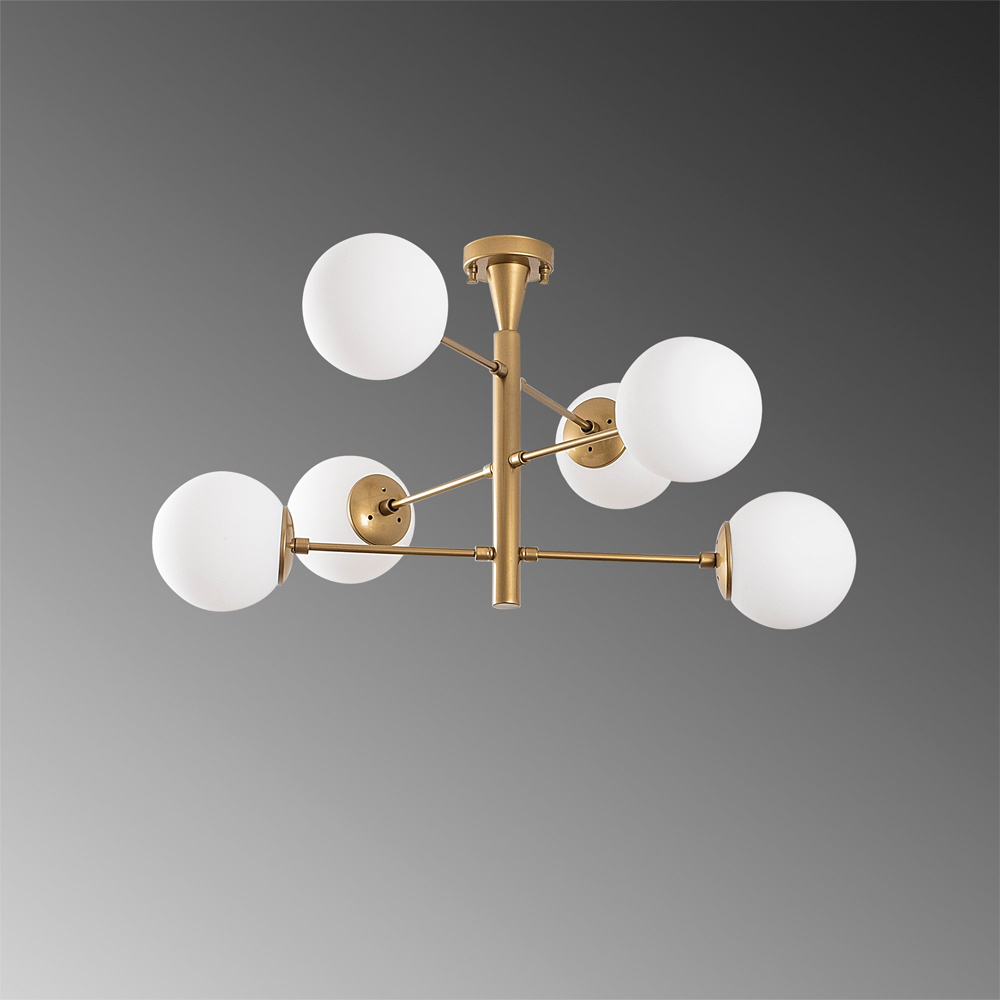 Arge 6 Light Metal Ceiling Pendant Light in Gold