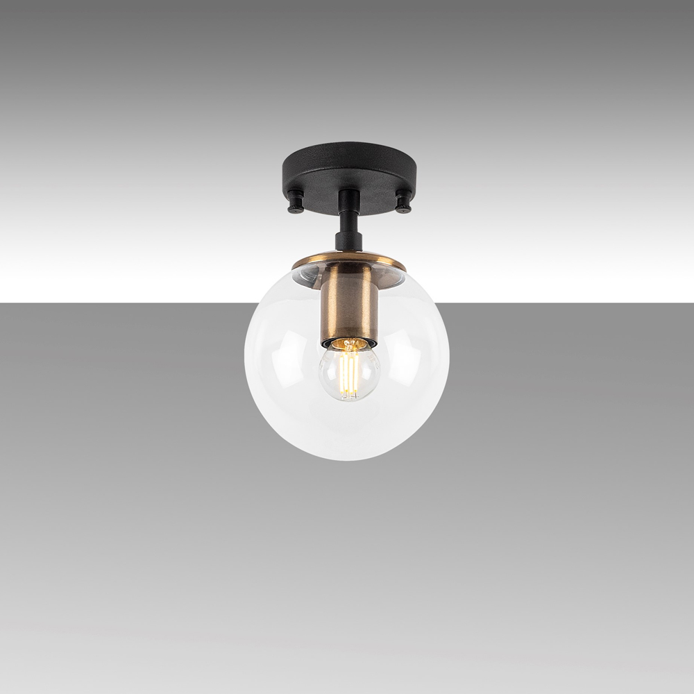 Atmaca Metal Ceiling Bulb in Black and Antique