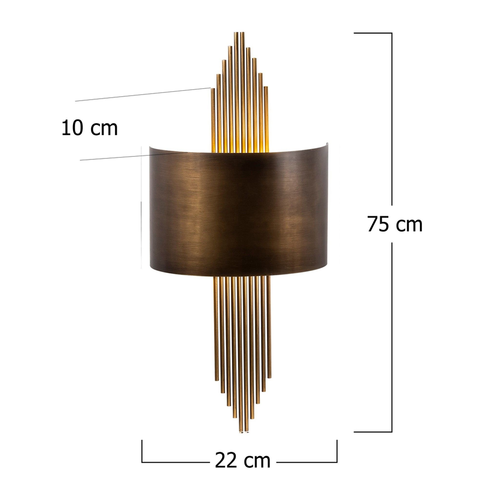 Alvion Metal Geometric Wall Light in Vintage