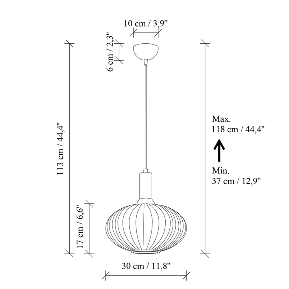 Asker Metal Oval Ribbed Glass Pendant Light in Gold and White