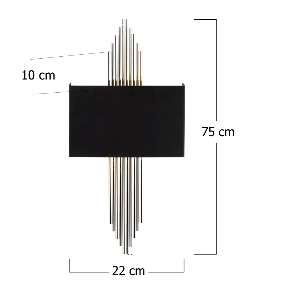 Alvion Metal Wall Light in Black and Silver