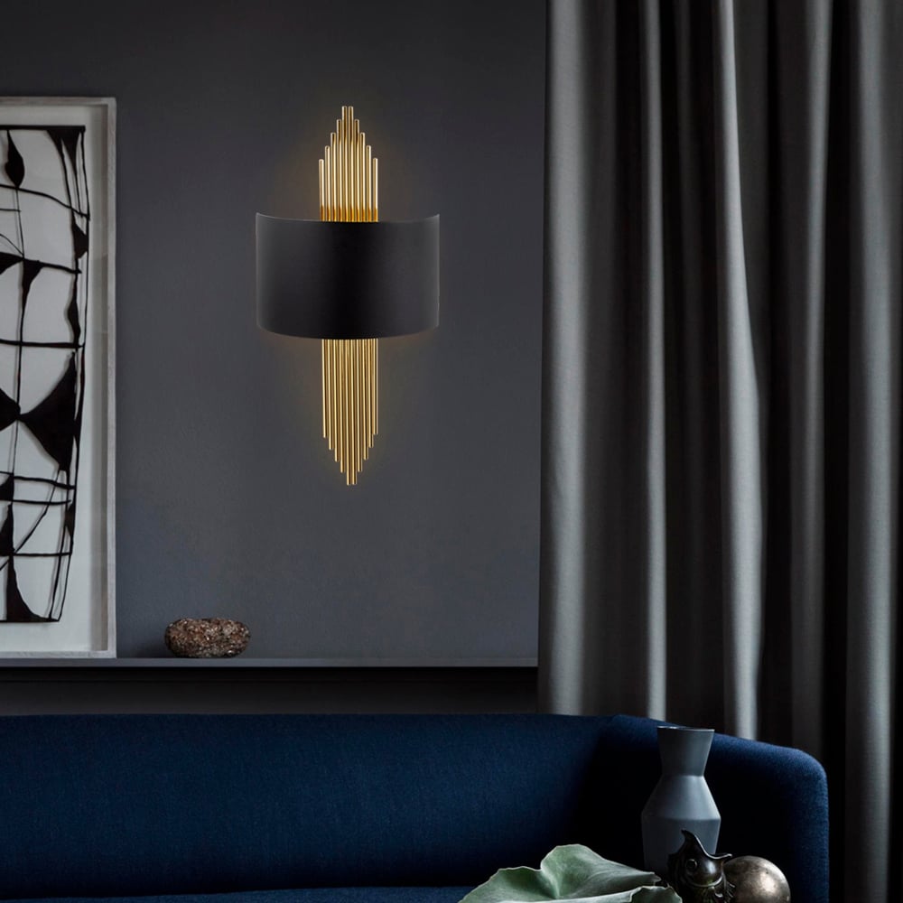 Alvion Metal Wall Light in Gold and Black
