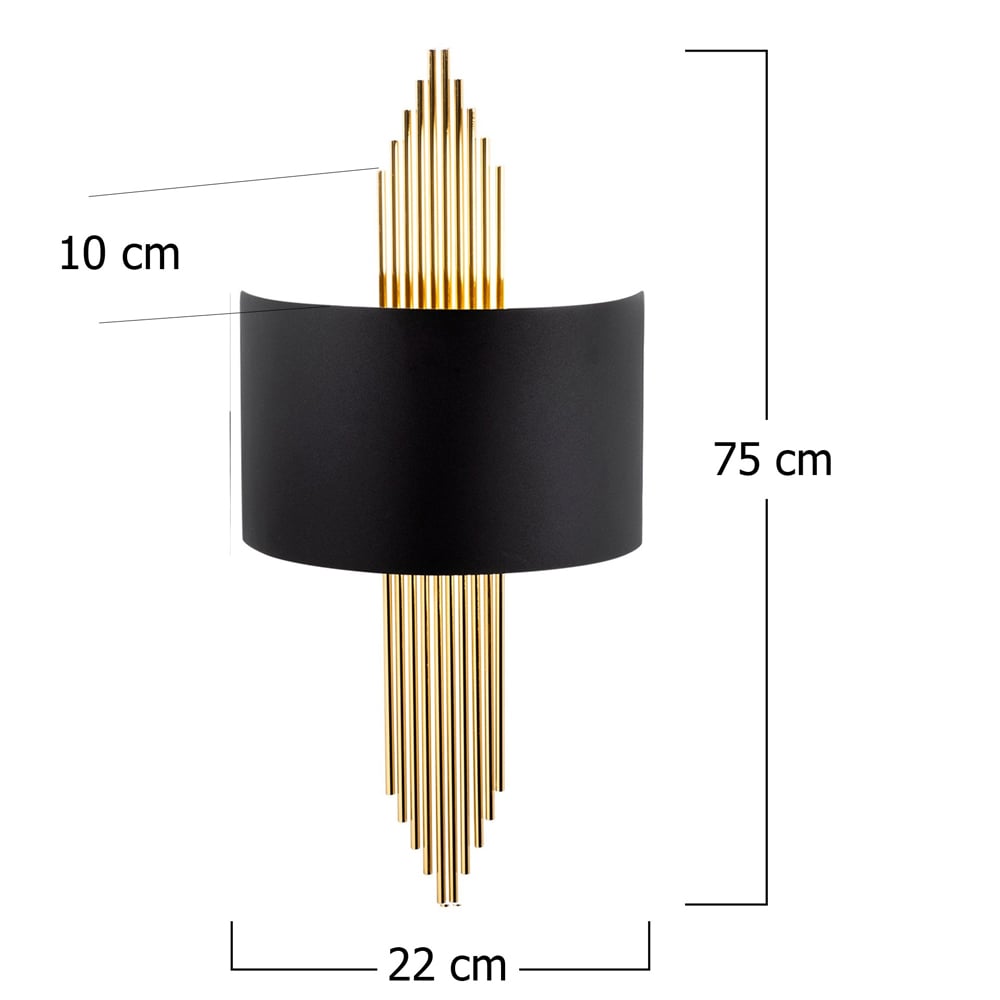 Alvion Metal Wall Light in Gold and Black