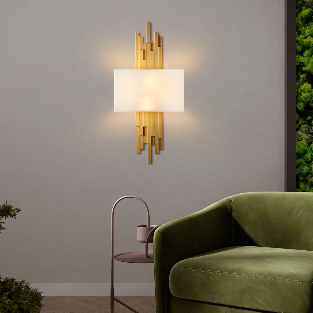Axis Metal Wall Light in Gold and White