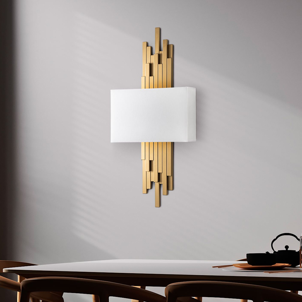 Axis Metal Wall Light in Gold and White