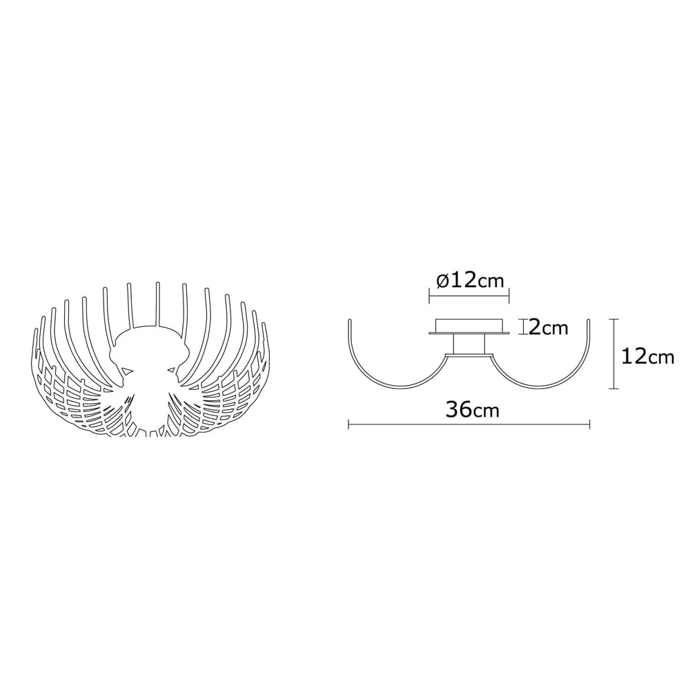 Aspendos Small Metal Semi-Flush Ceiling Light in White