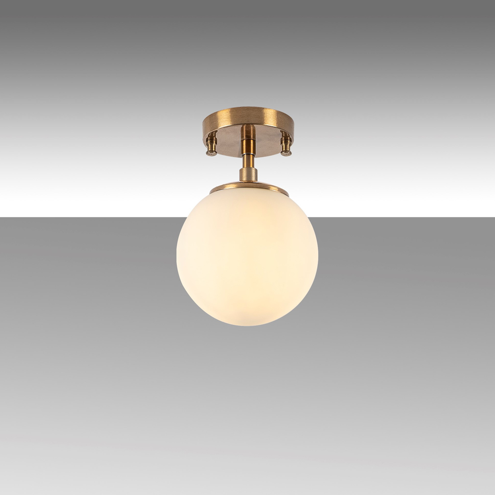 Atmaca White Glass Ceiling Light Bulb in Vintage