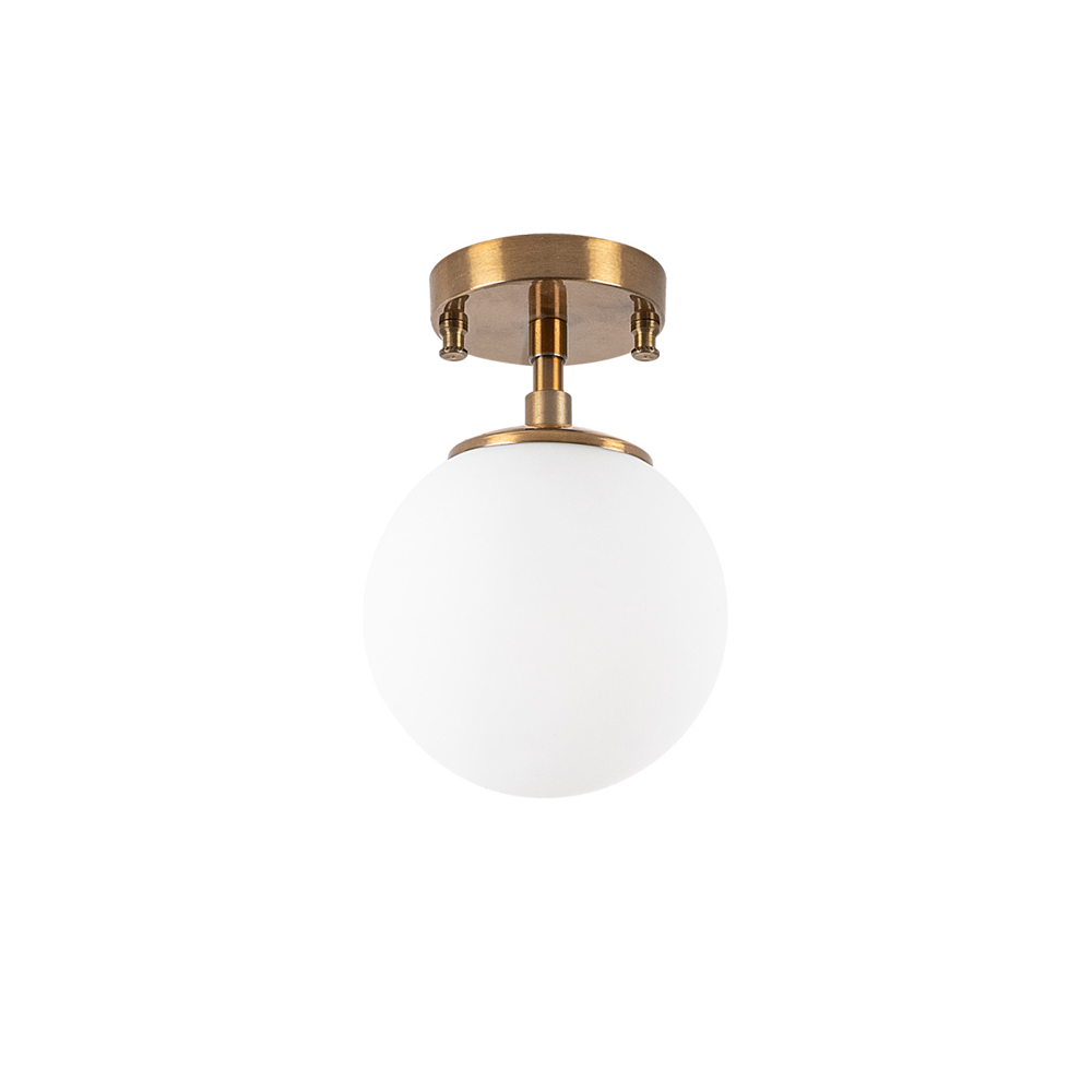 Atmaca White Glass Ceiling Light Bulb in Vintage